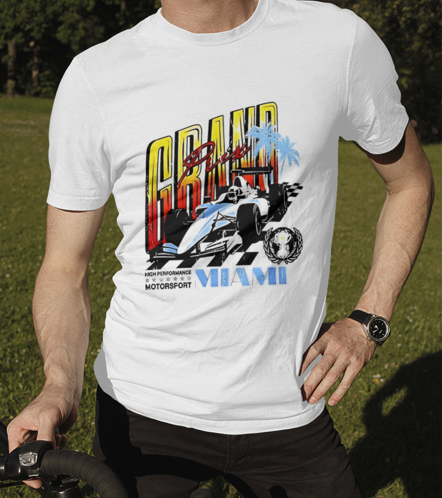 Chicago Bears Grand Prix Motorsport Miami Racing Car T-Shirt