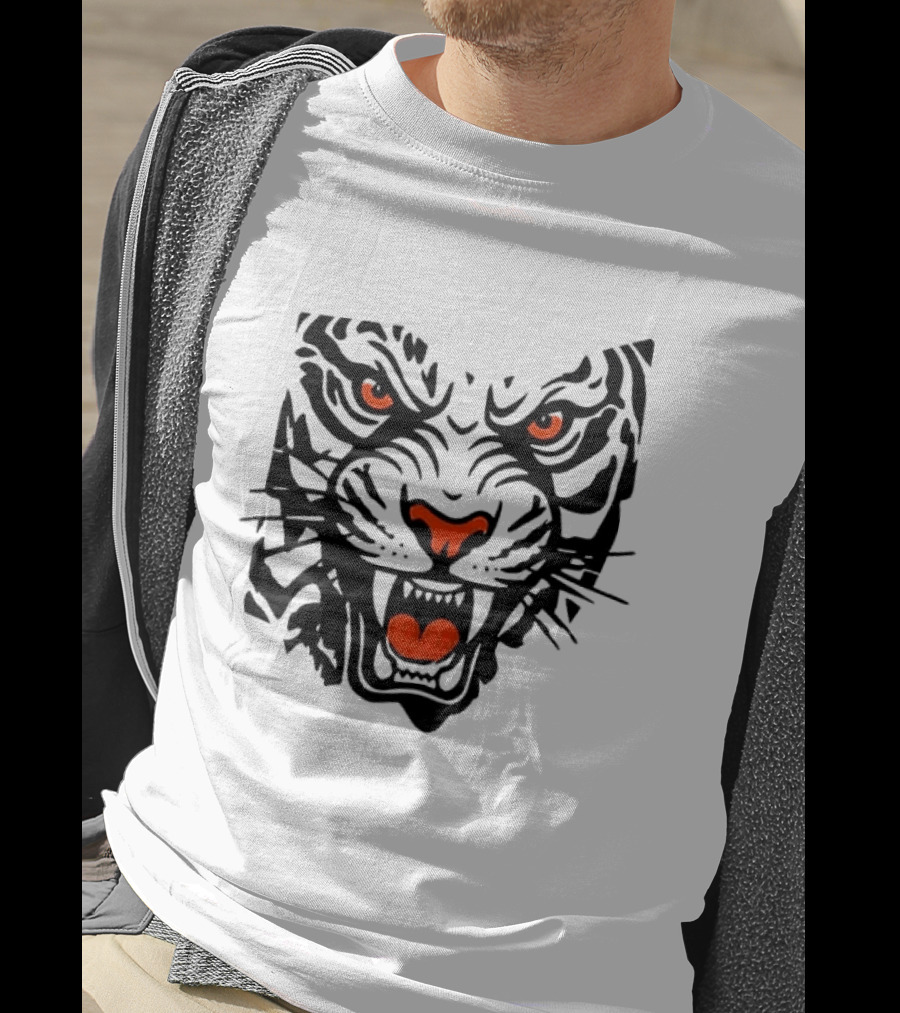 Cincinnati Bengals Open In Orange 2026 Season Tiger Face T-Shirt