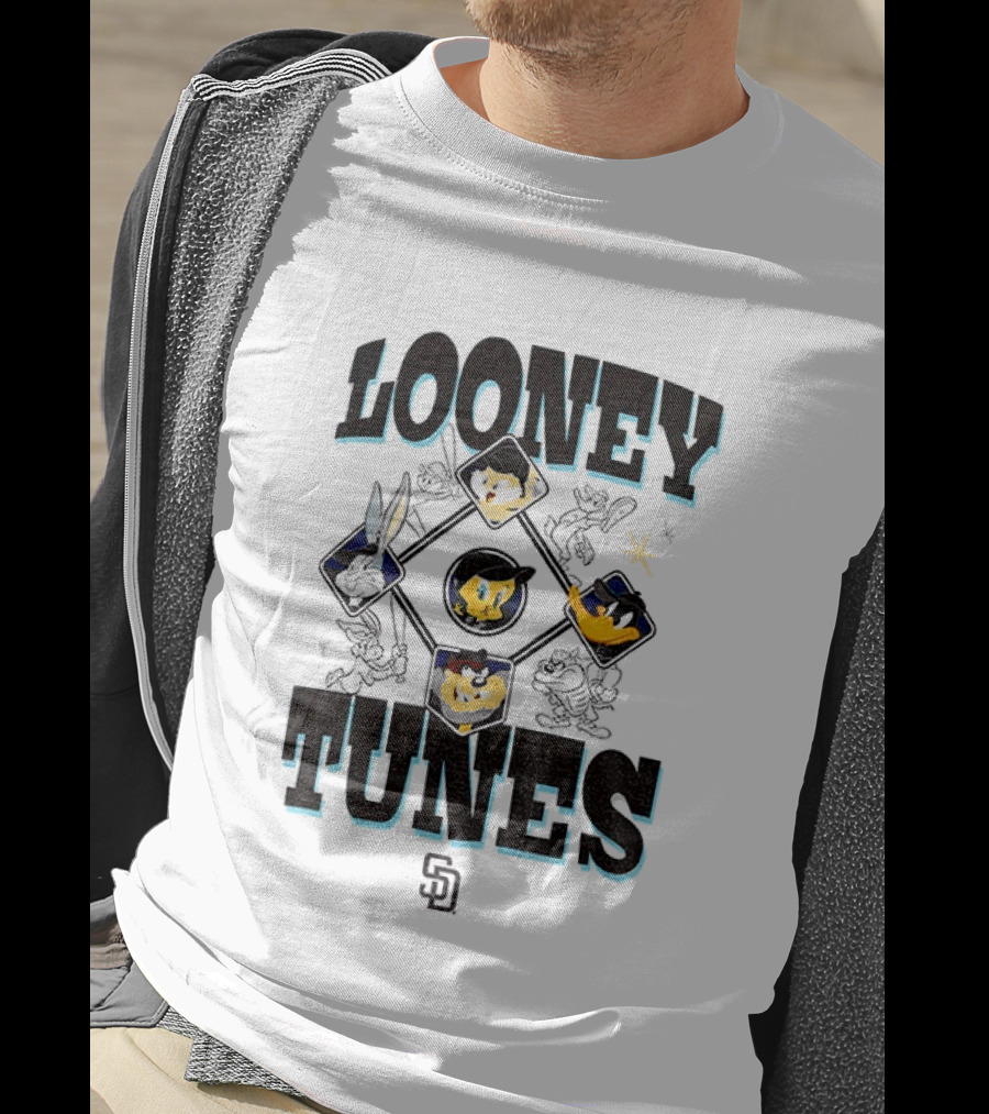 San Diego Padres New Era Looney Tunes MLB Cream Characters T-Shirt
