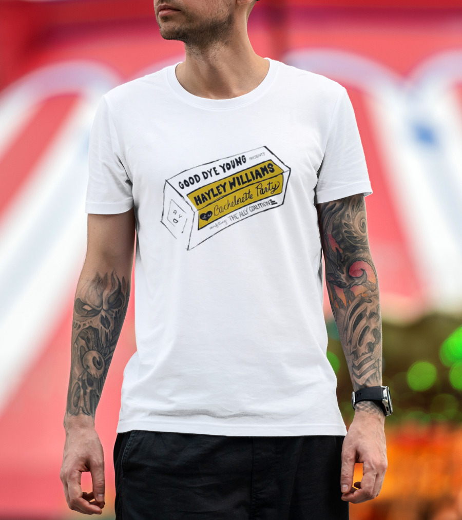 Good Dye Young Hayley Williams Bachelorette Party Benefitting The Ally Coalition Yellow Box Sketch T-Shirt