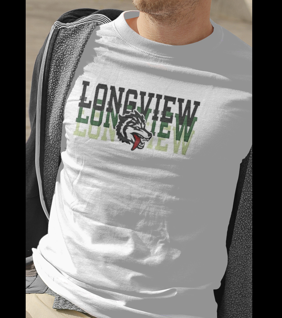 Longview Once A Lobo Always A Lobo Green Wolf Head T-Shirt