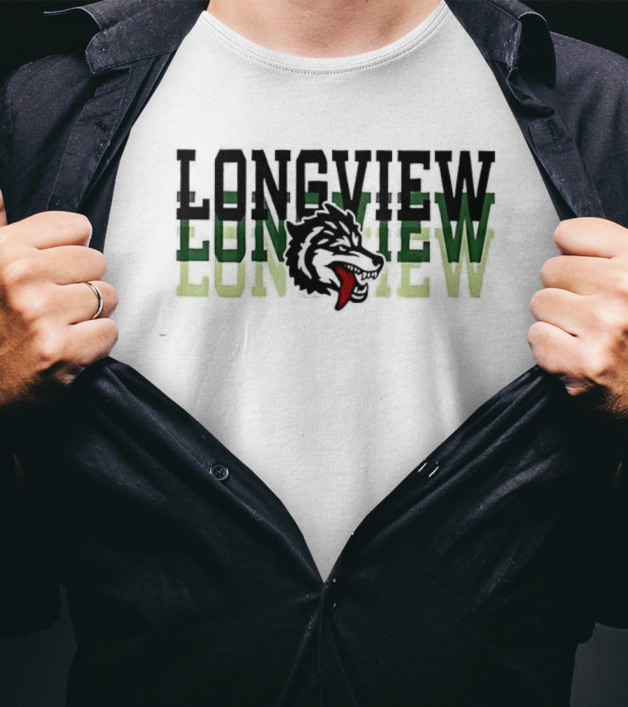 Longview Once A Lobo Always A Lobo Green Wolf Head T-Shirt