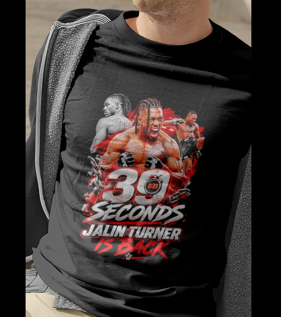39 Seconds Jalin Turner UFC Fighter Photo Collage Red Glow Is Back T-Shirt