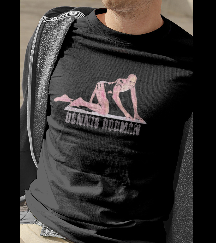 Dennis Rodman Pink Tinted Gothic Crawling Figure T-Shirt