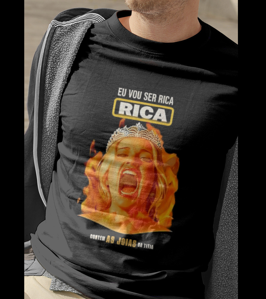 Eu Vou Ser Rica Contem As Joias Da Titia Rica Screaming Blonde Woman T-Shirt