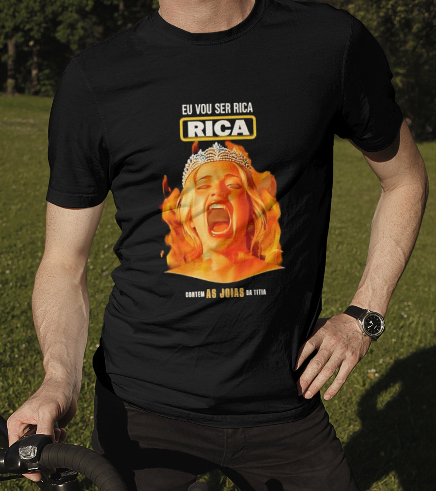 Eu Vou Ser Rica Contem As Joias Da Titia Rica Screaming Blonde Woman T-Shirt