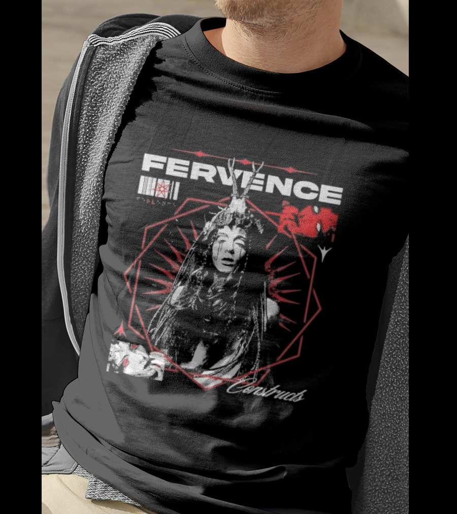 Fervence Constructs Hexagon Horned Crown Woman Red Tears T-Shirt