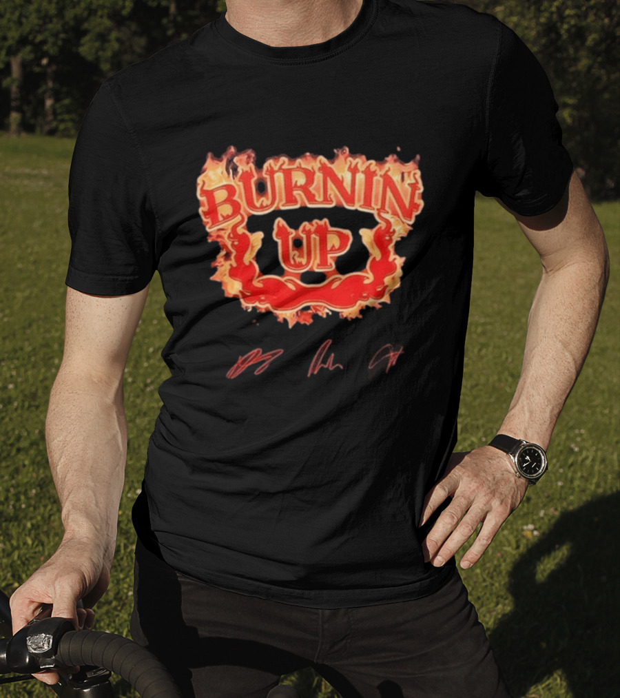 Jonas Brothers Burnin Up Tour Fiery Red Flame Letters T-Shirt