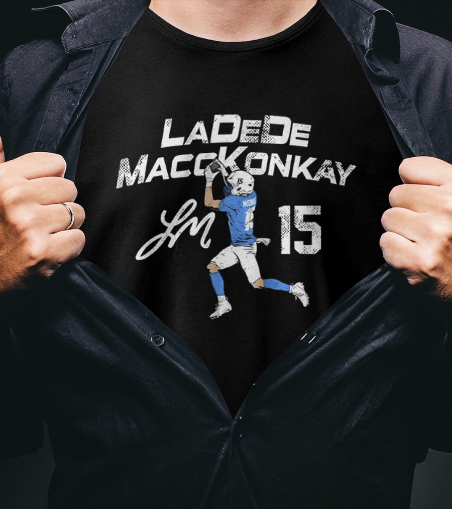 LaDeDe MaccKonkay 15 Ladd McConkey Los Angeles Football T-Shirt