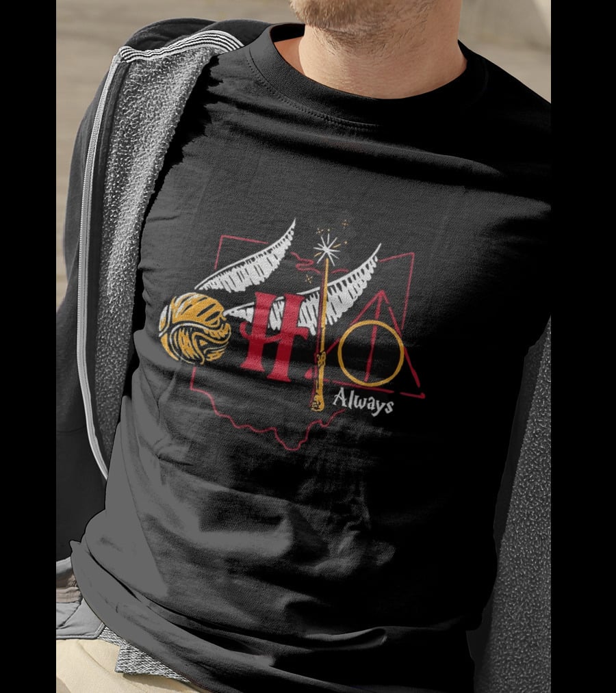 Harry Potter Hogwarts Hedwig Quidditch Golden Snitch Deathly Hallows Always T-Shirt