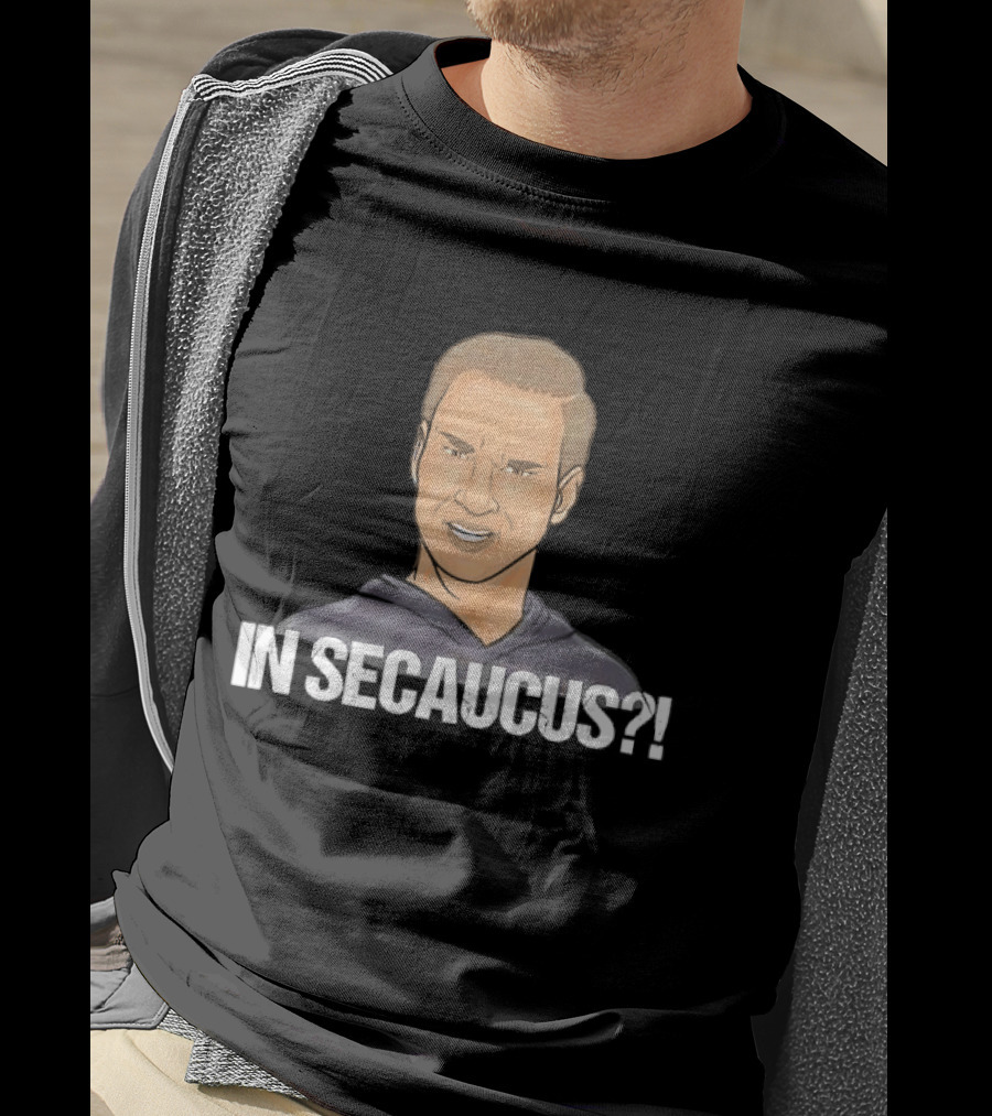 In Secaucus Cartoon Caricature Grimacing Man Face Expression T-Shirt