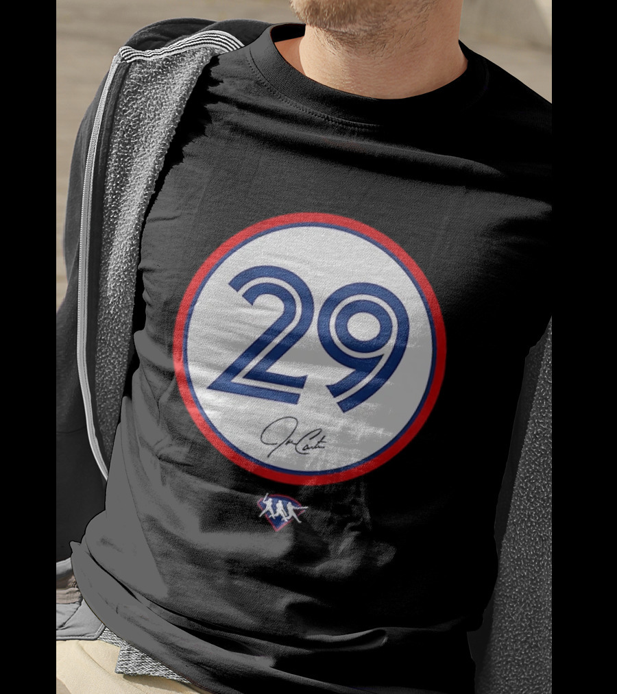 Joe Carter 29 Autograph Toronto Blue Jays Baseball T-Shirt