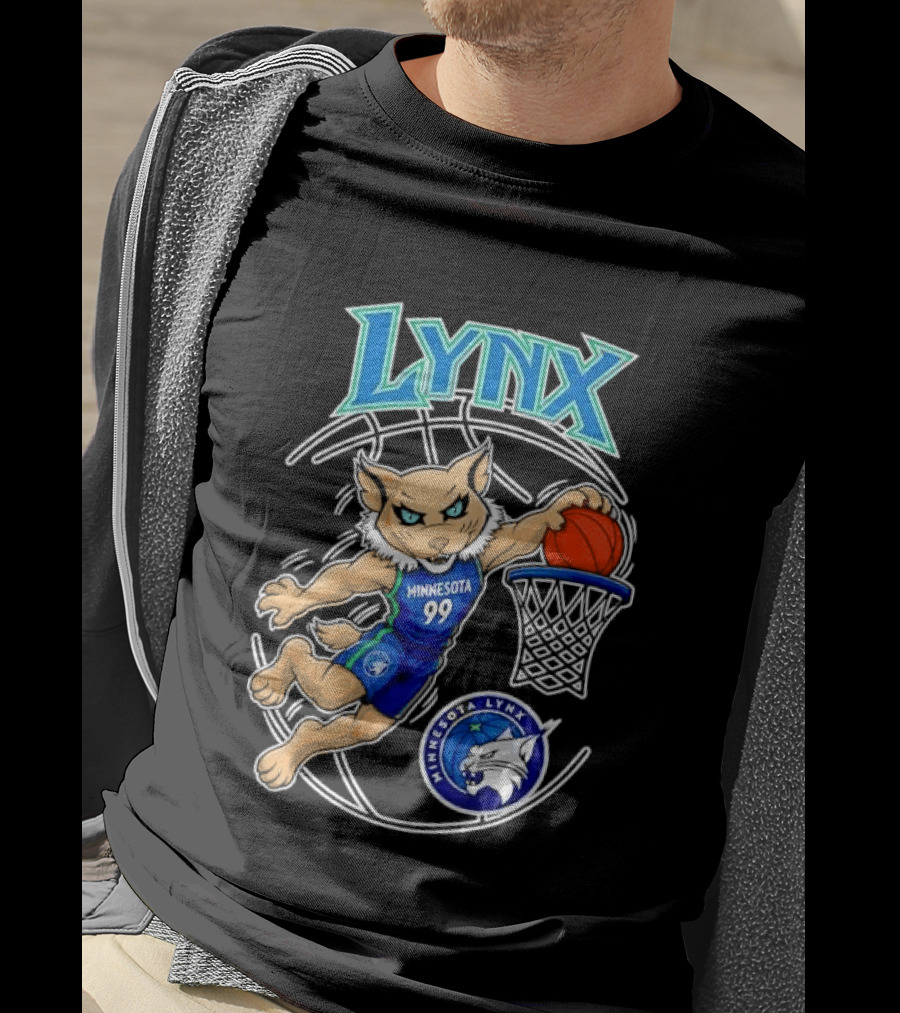 Minnesota Lynx 99 Cartoon Dunking Basketball Player T-Shirt