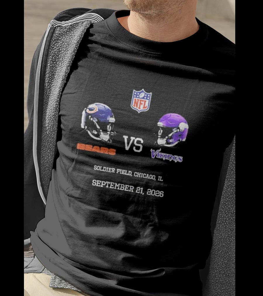 NFL Bears VS Vikings Soldier Field Chicago IL September 21 2026 T-Shirt
