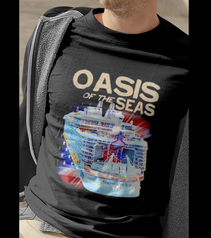 Oasis Of The Seas Symphony Cruise Ship American Flag T-Shirt