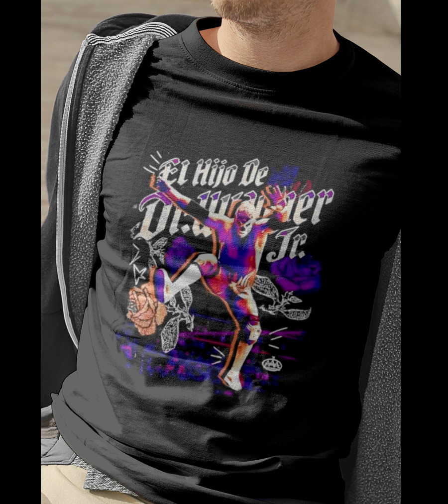 El Hijo De Dr Wagner Jr Masked Luchador Jumping Action With Roses Ring Combat T-Shirt