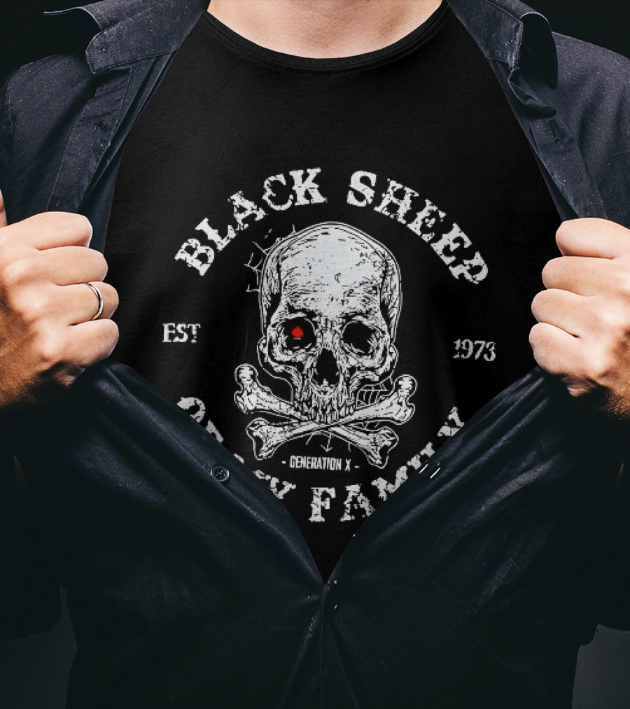 Black Sheep Of My Family Est 1973 Generation X Skull T-Shirt