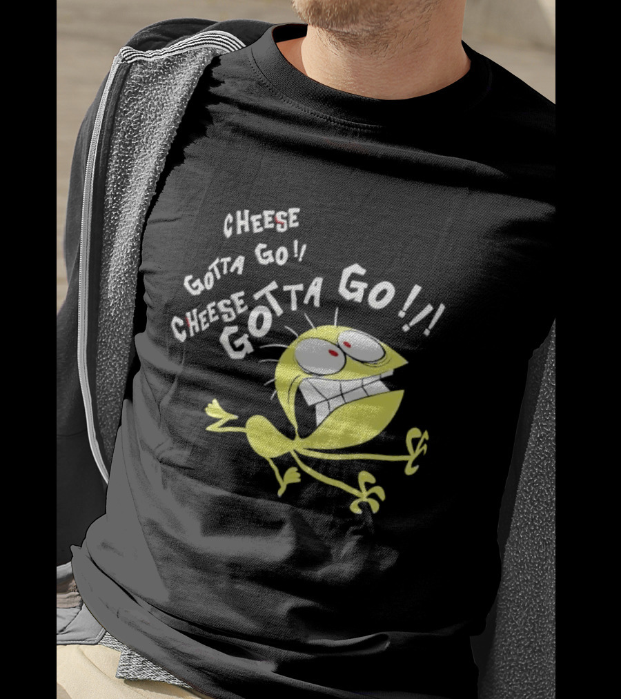 Cheese Gotta Go!! Yellow Cartoon Imaginary Friend T-Shirt
