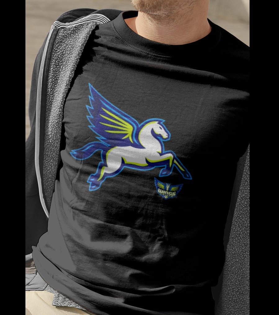 Dallas Wings Pegasus Bold Icon Blue Green T-Shirt