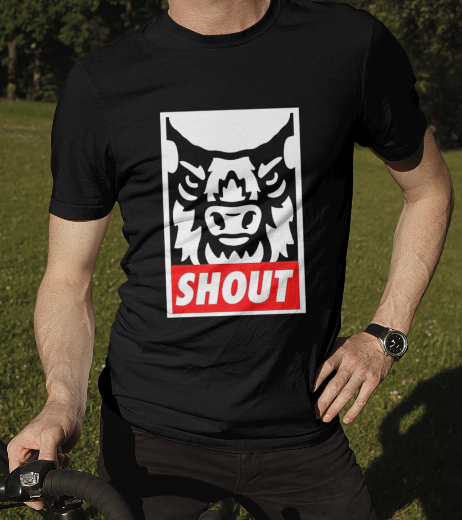 Shout Buffalo Bison Stylized Face T-Shirt