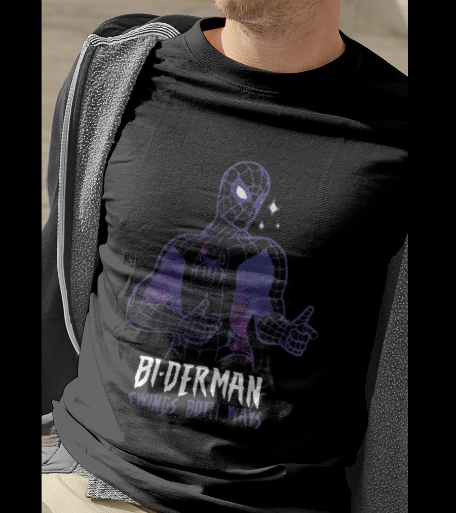 Bi Derman Swings Both Ways Spider Man T-Shirt
