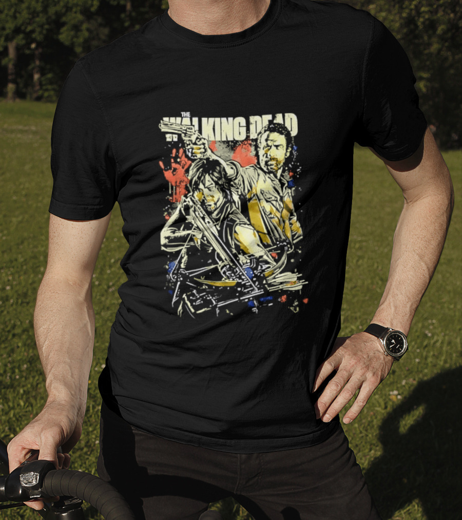 The Walking Dead Rick Grimes Daryl Dixon Crossbow T-Shirt