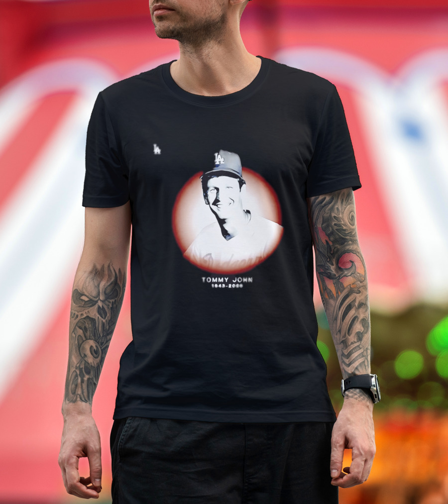 Tommy John 1943 2026 Memorial Baseball LA Dodgers T-Shirt