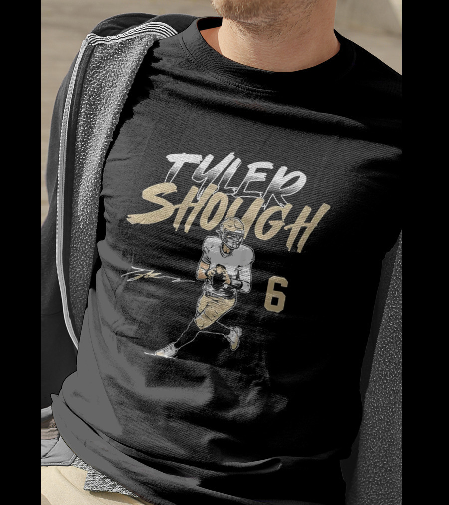 Tyler Shough Number 6 Football Pose T-Shirt