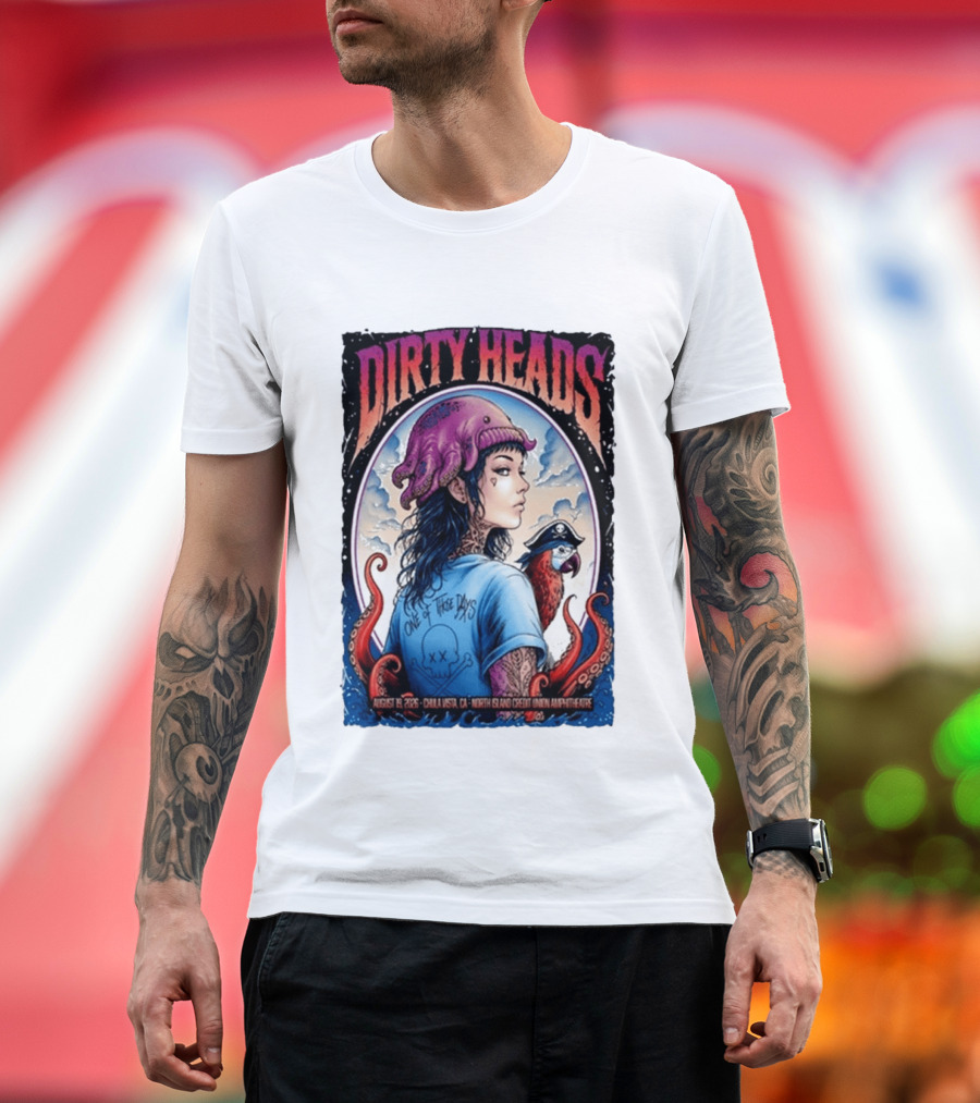Dirty Heads One Of Those Days Pirate Octopus North Island Credit Union Amphitheatre Chula Vista CA Aug 19 2026 T-Shirt