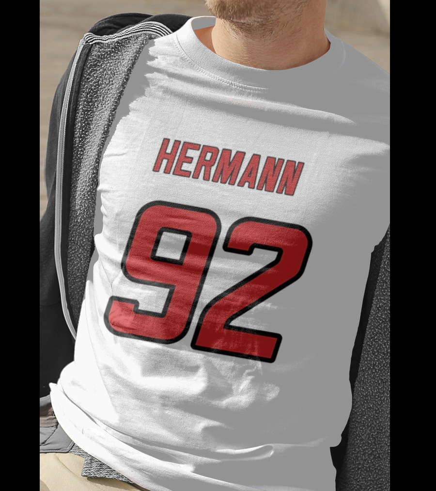 Hermann 92 Red Lettering Athletic Jersey T-Shirt