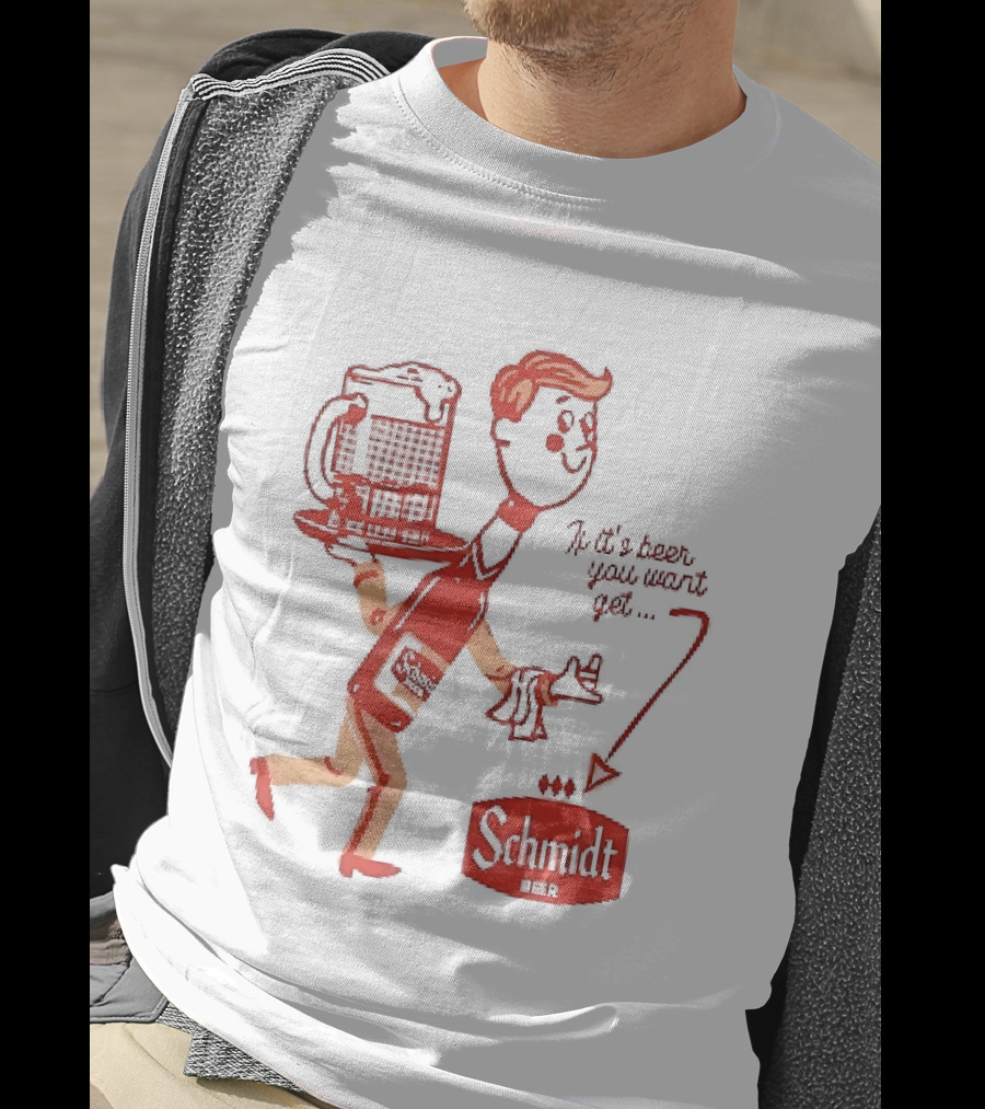 Schmidt Beer Retro Cartoon Character With T-Shirt