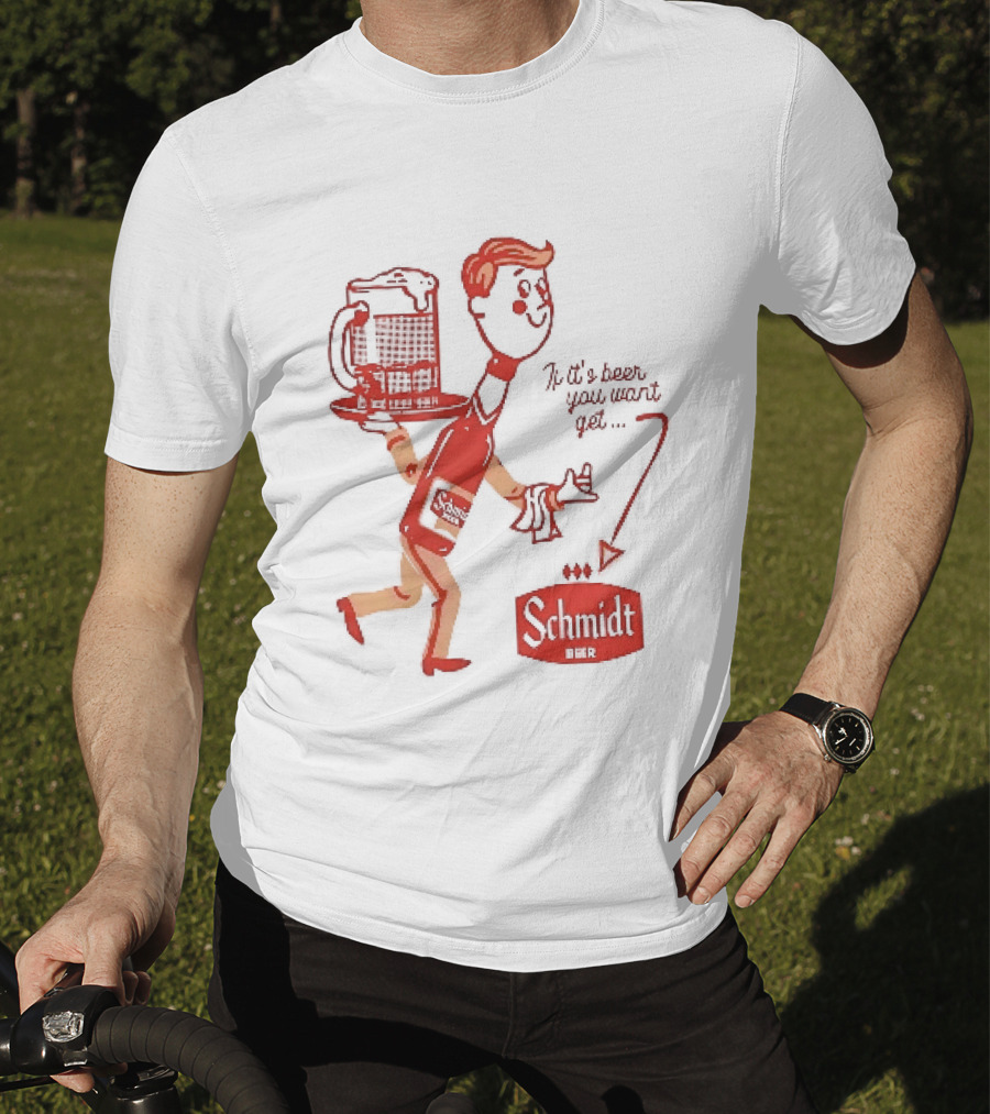 Schmidt Beer Retro Cartoon Character With T-Shirt