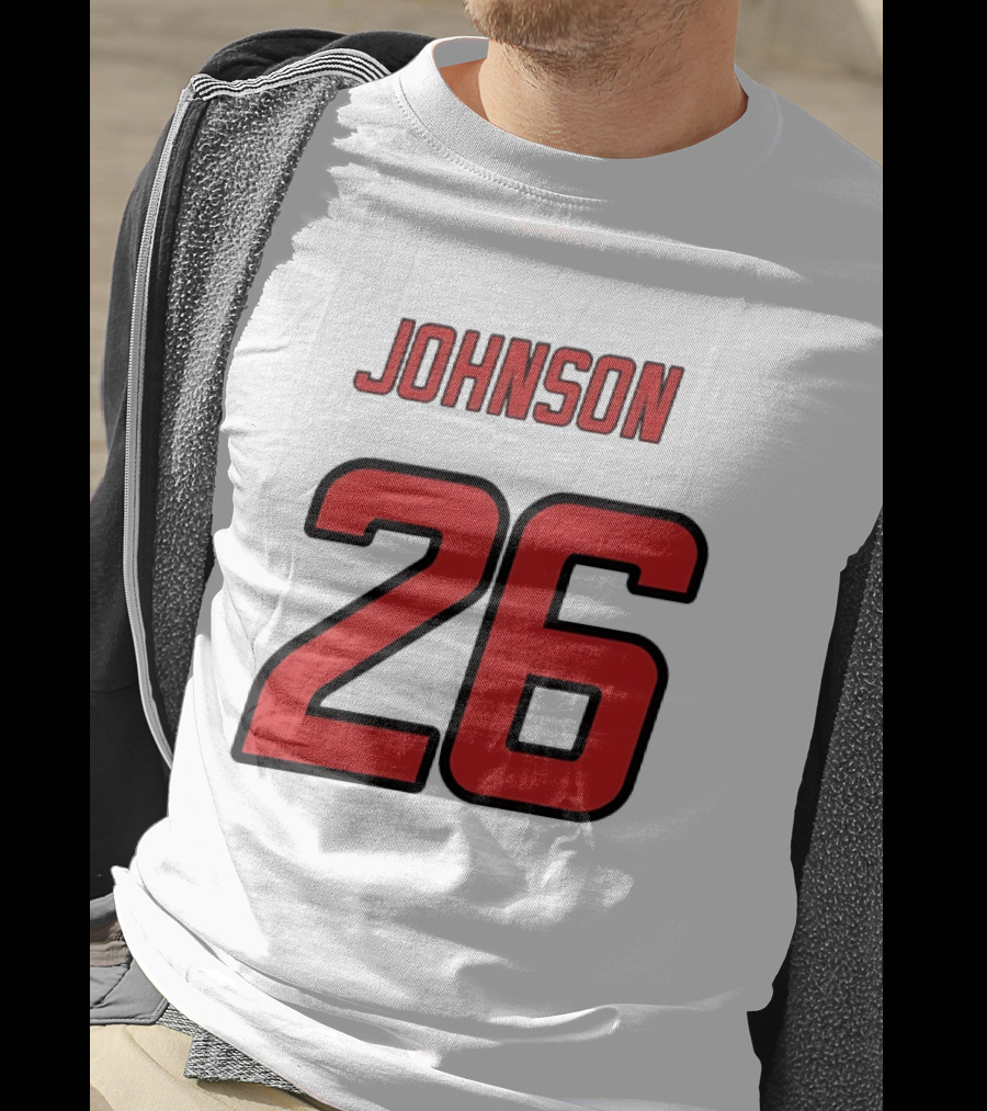 Johnson 26 Red Athletic Jersey Number Sports T-Shirt