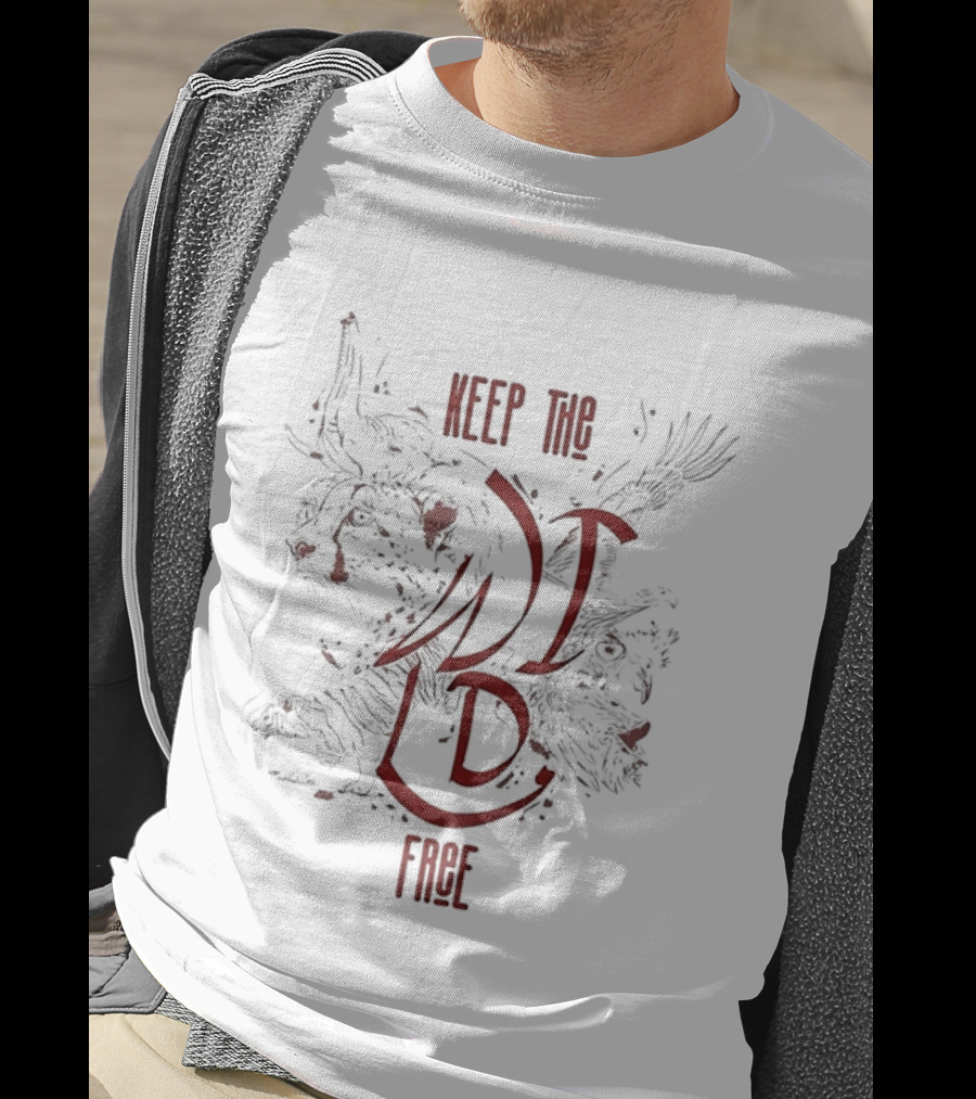 Keep The Wild Free Cheetah Elephant Eagle Wildlife Conservation T-Shirt
