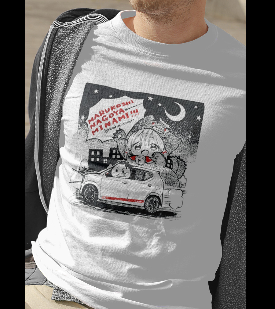 Marukoshi Nagoya Minami Kanakoji Tomori Angry Driver Hatchback Car Manga Style Night Scene T-Shirt