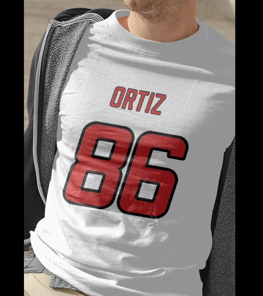 Ortiz Red 86 Jersey Number T-Shirt
