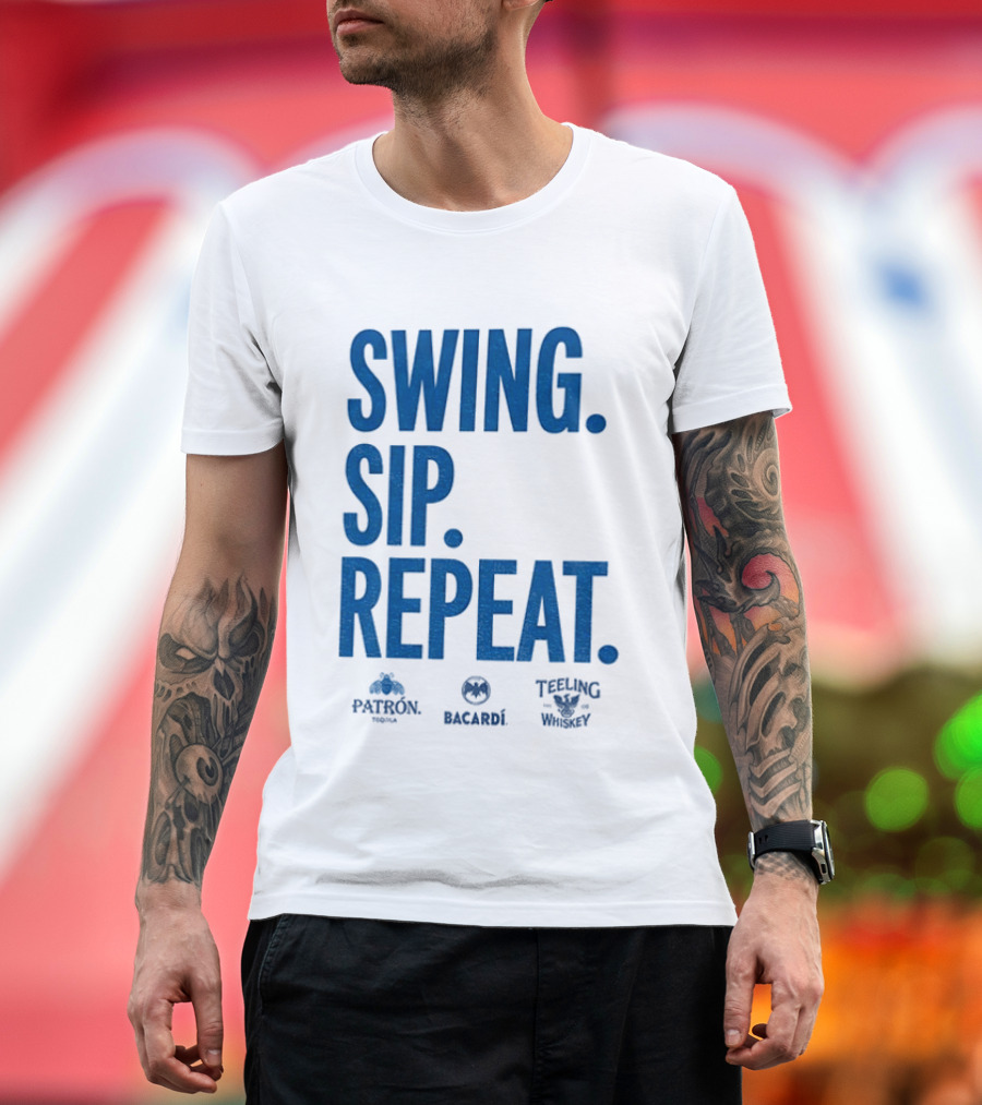 Swing Sip Repeat Patron Bacardi Teeling Whiskey T-Shirt
