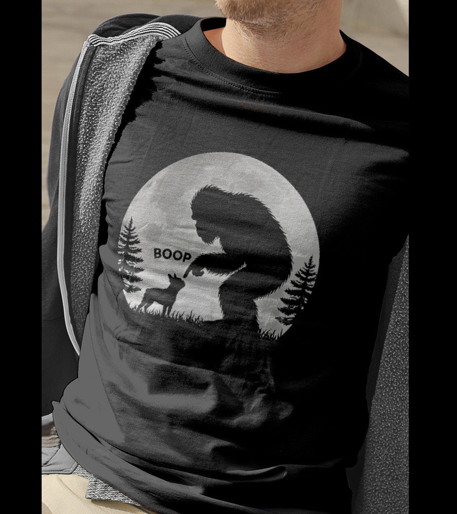 Bigfoot Boop Moonlight Boston Terrier T-Shirt
