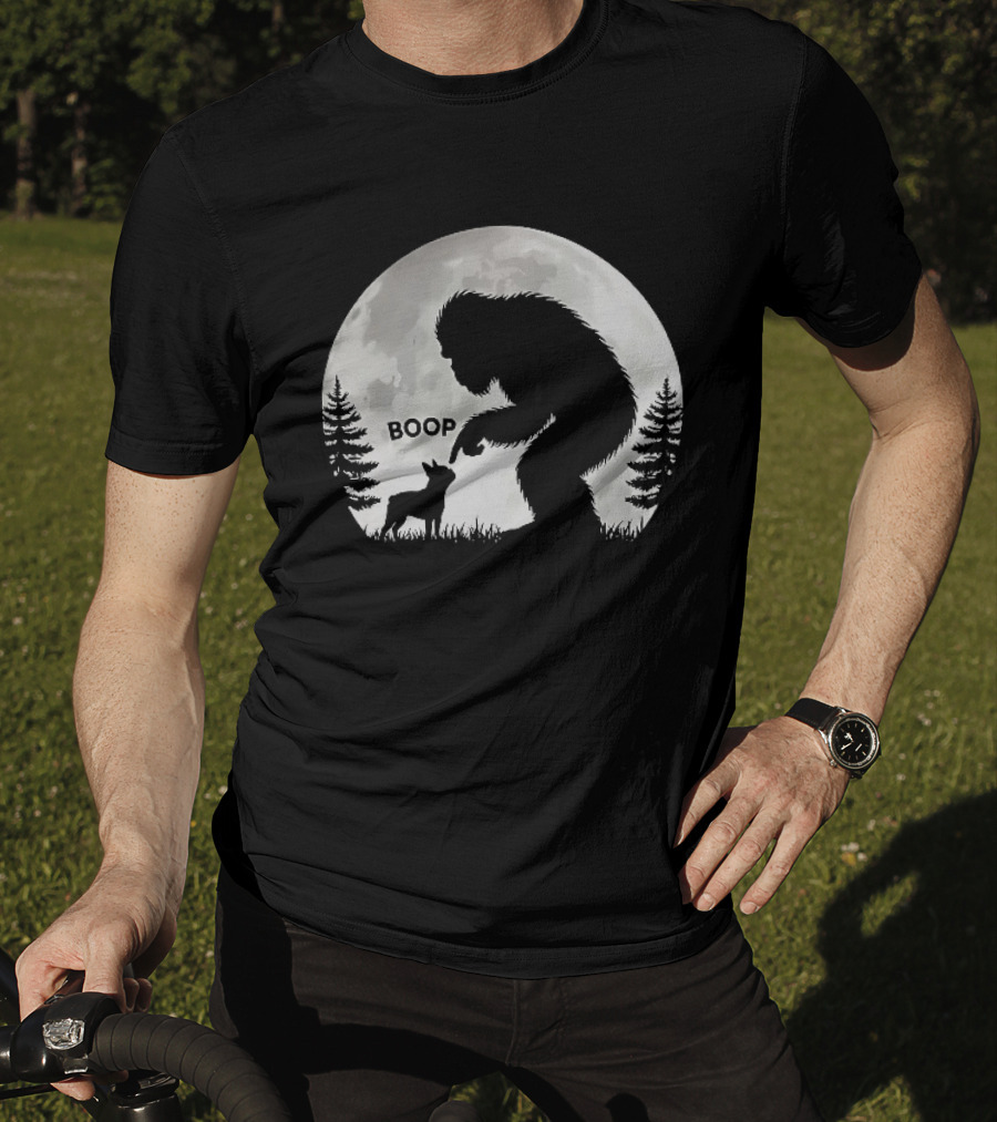 Bigfoot Boop Moonlight Boston Terrier T-Shirt