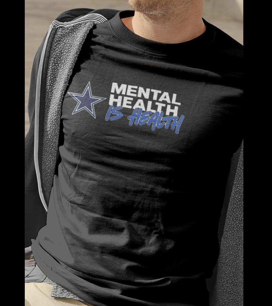 Dallas Cowboys Mental Health Is Health Navy Blue Star T-Shirt