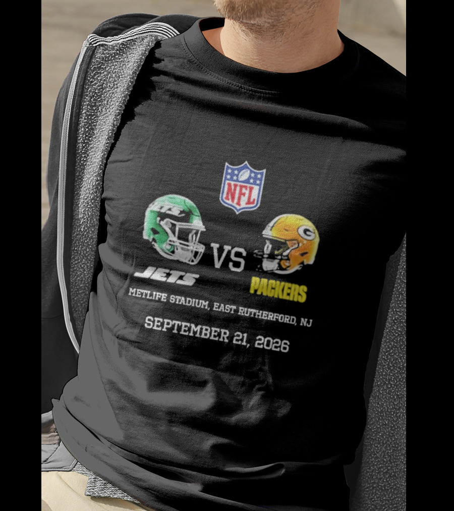 Green Bay Packers Vs New York Jets MetLife Stadium September 21 2026 NFL Matchup T-Shirt