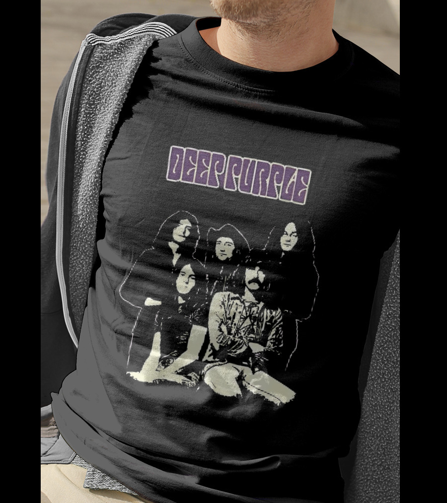 Deep Purple Band Members High Contrast Stencil Group Image T-Shirt