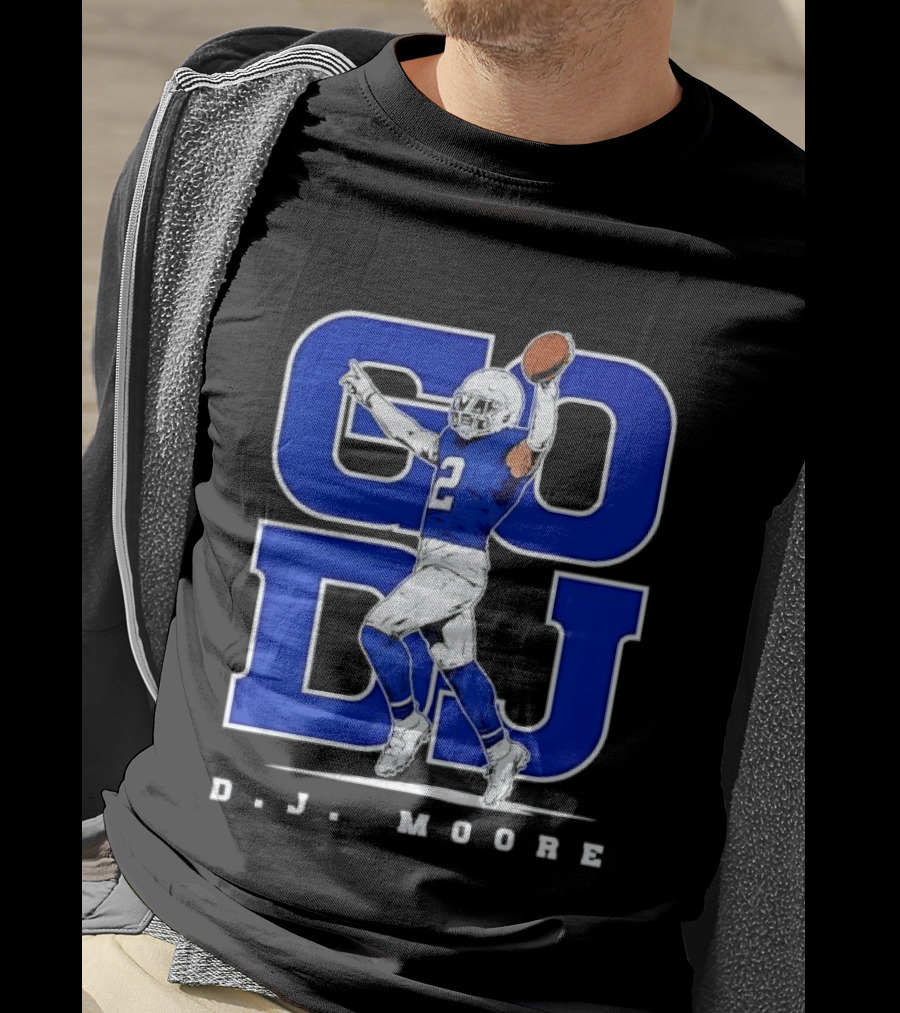 GO DJ D.J. Moore Football Player Buffalo Sports Blue 2 T-Shirt