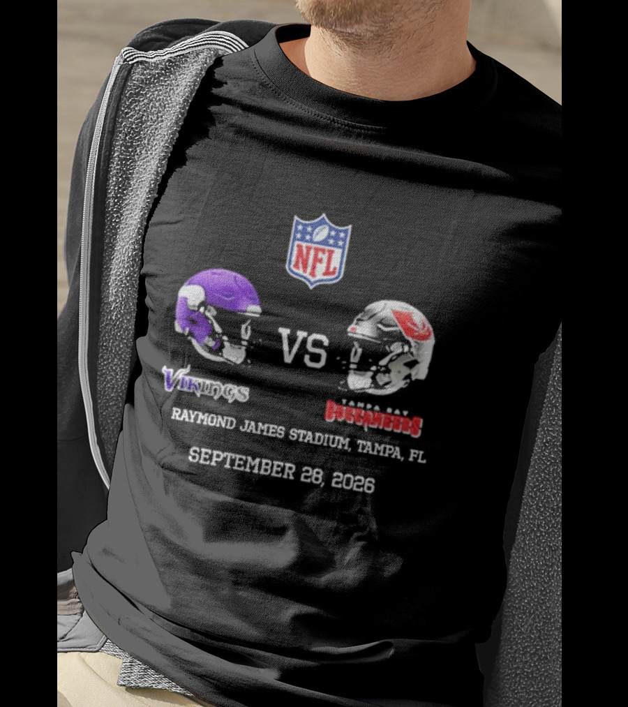 Minnesota Vikings Vs Tampa Bay Buccaneers NFL Raymond James Stadium Tampa FL September 28 2026 T-Shirt