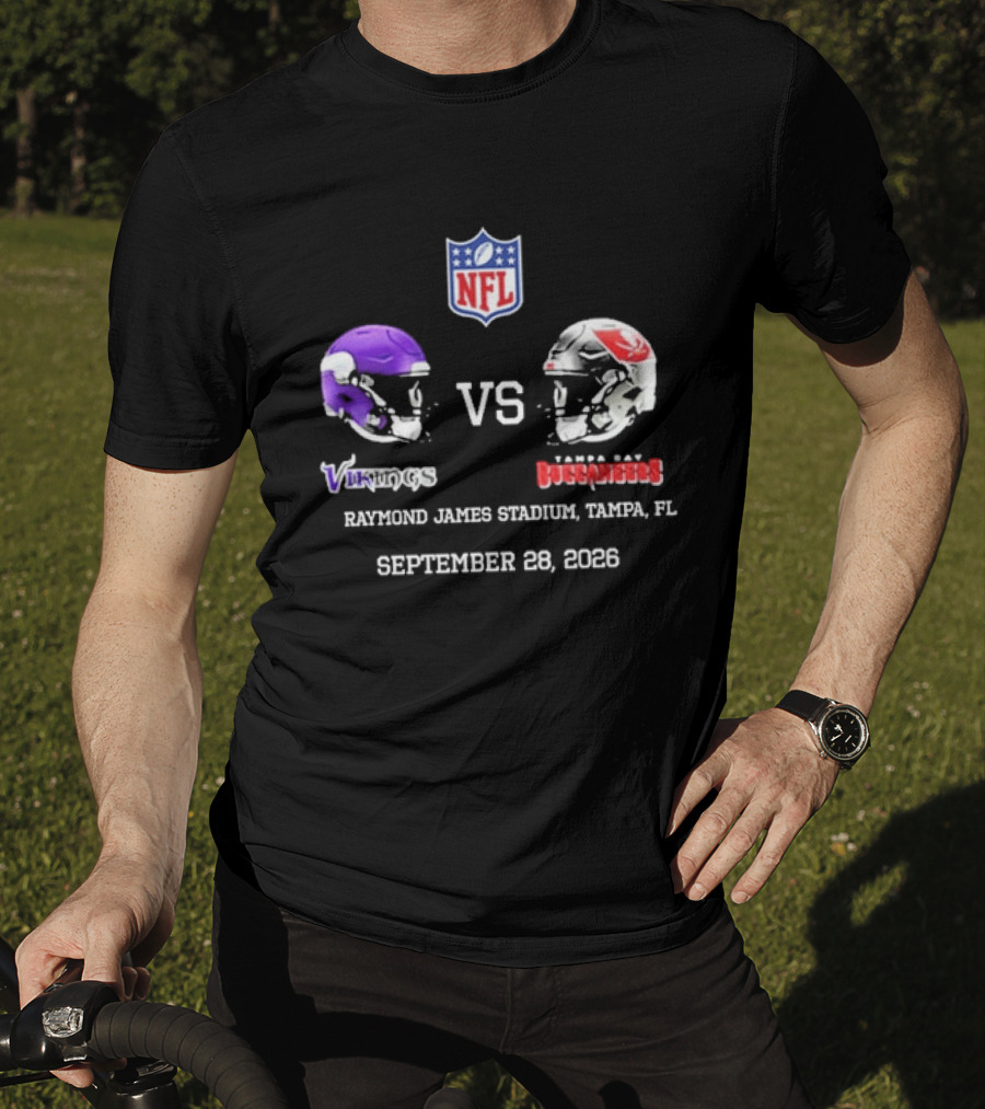 Minnesota Vikings Vs Tampa Bay Buccaneers NFL Raymond James Stadium Tampa FL September 28 2026 T-Shirt