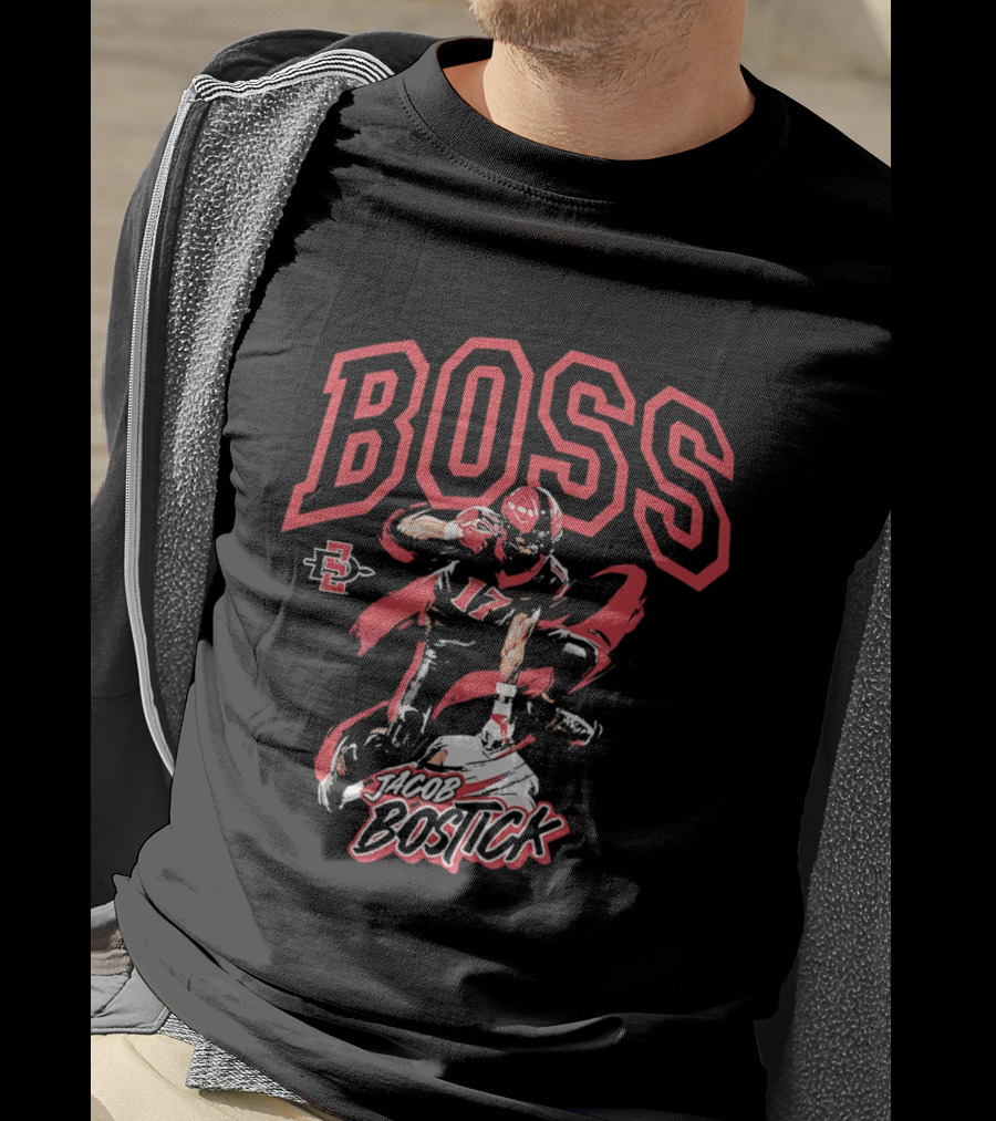 Jacob Bostick Boss San Diego State Aztecs Football 17 T-Shirt