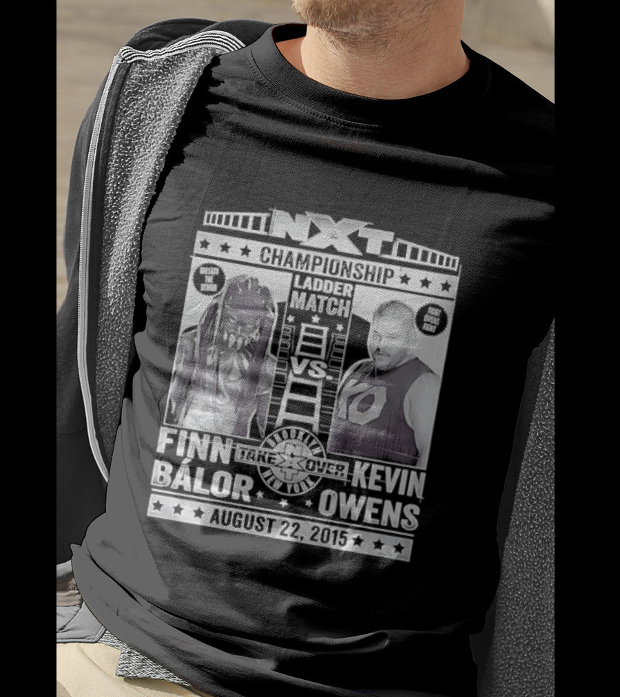 NXT Championship Ladder Match Finn Balor Vs Kevin Owens August 22 2015 T-Shirt