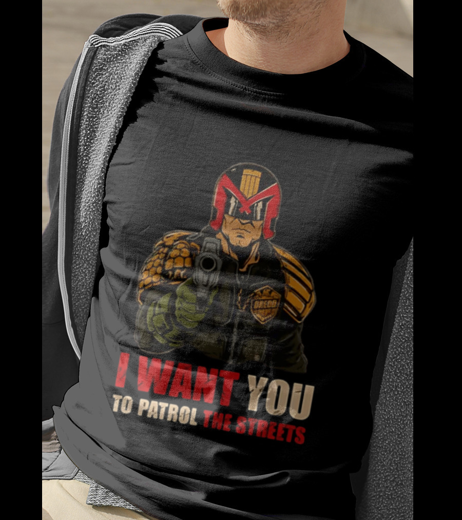 Judge Dredd I Want You To Patrol The Streets Vintage Comic T-Shirt