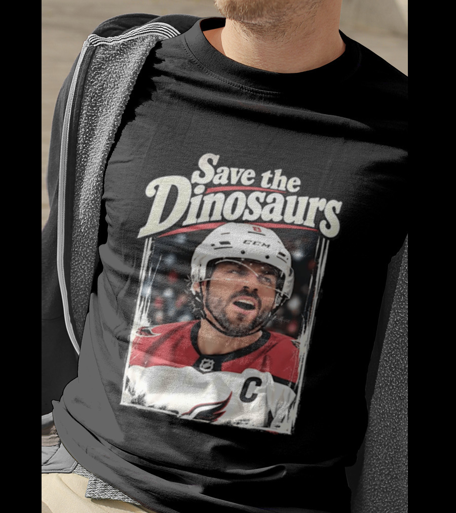 Save The Dinosaurs Hockey Captain With C Jersey T-Shirt