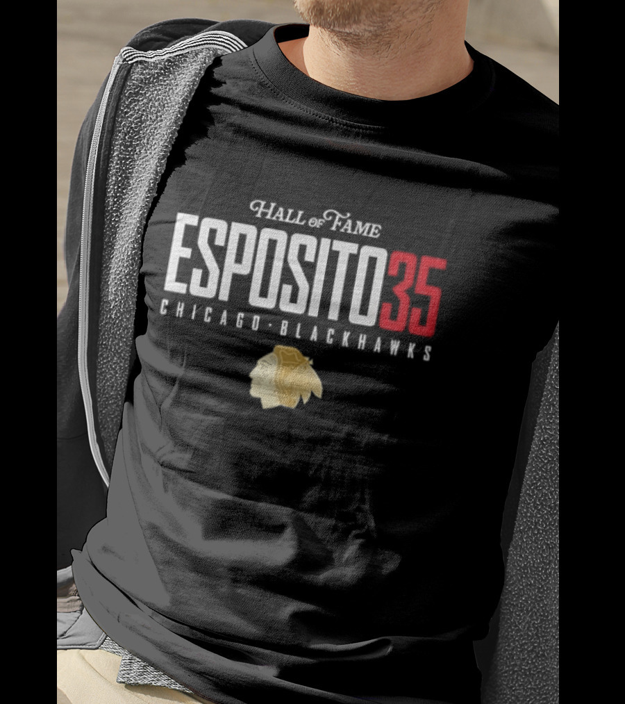 Hall Of Fame Esposito 35 Chicago Blackhawks T-Shirt